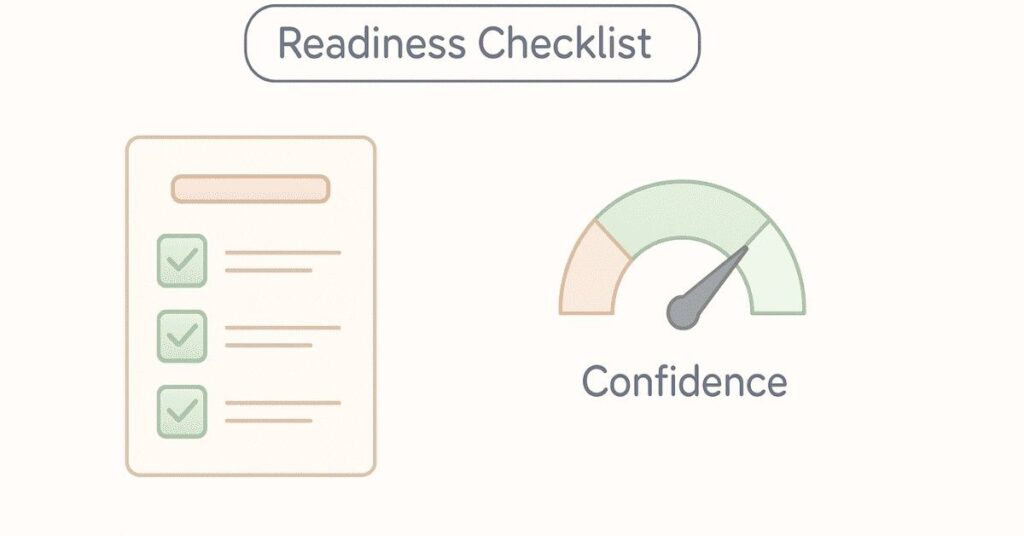 Final interview readiness checklist illustration