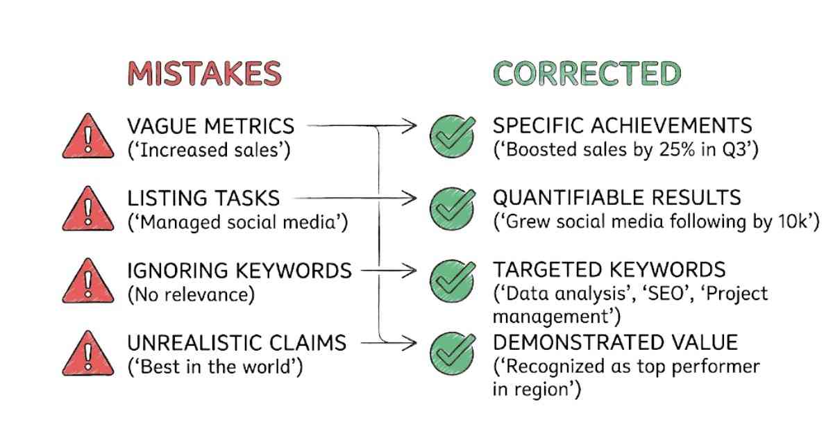 Napkin Style Image Can be Showing Common Mistake To Avoid Work Experience section