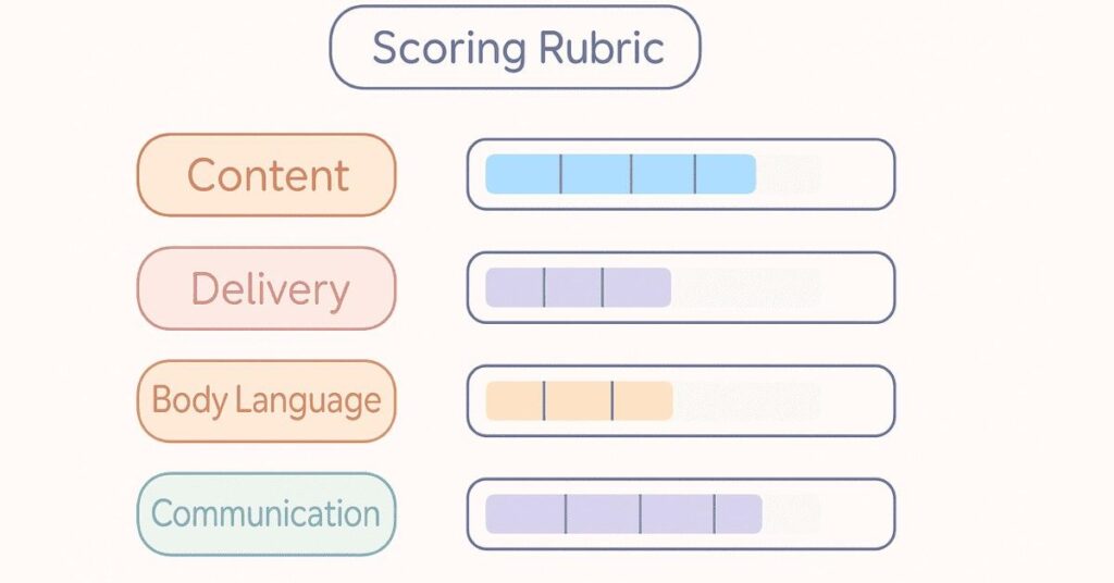HR interview self-assessment score rubric visual