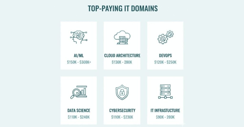 Highest-paying IT specializations in 2025 including AI, cloud, DevOps, and cybersecurity.