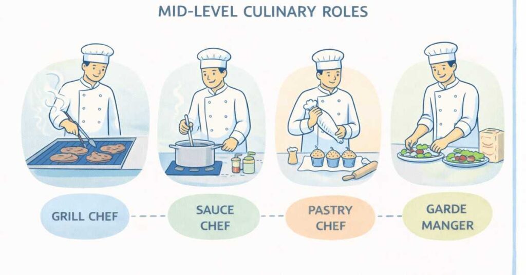 Entry and mid level culinary career roles