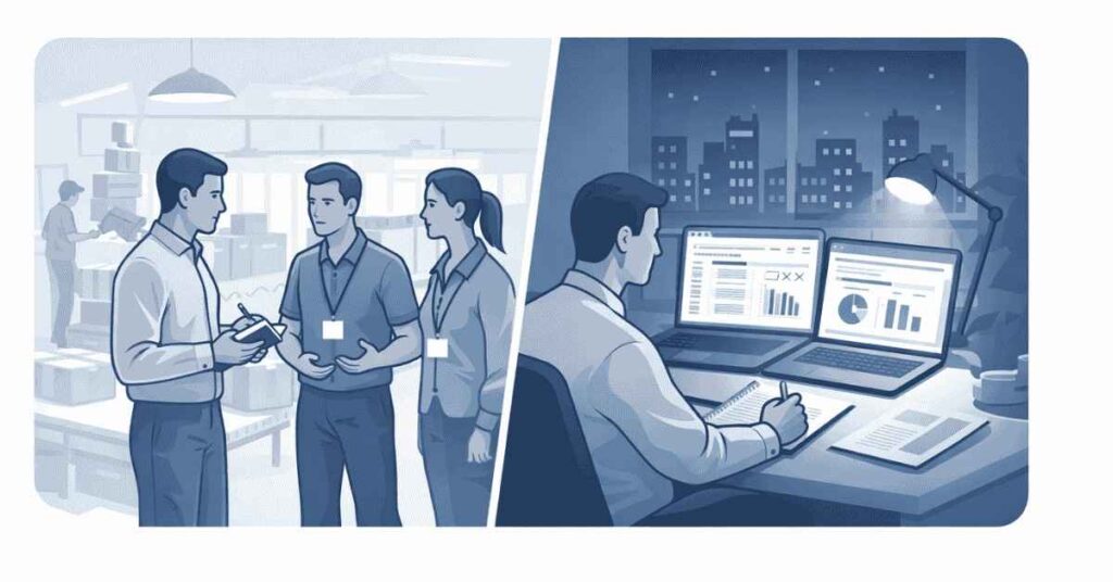 Day in the life of a management consultant at client site and office